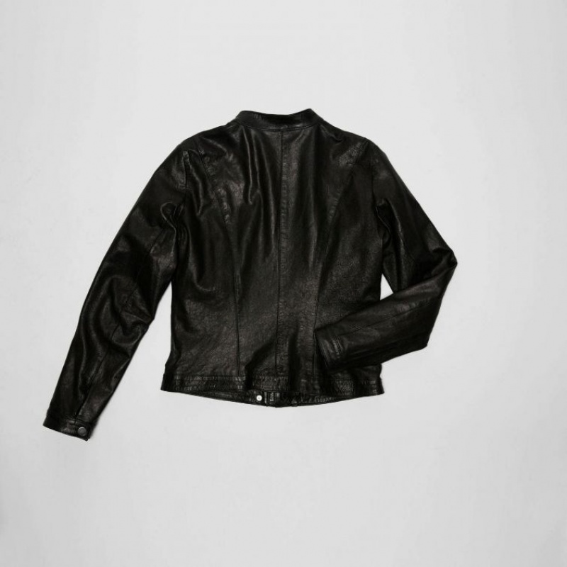 Chaquetas A.S.98 Cuero Jude Mujer Negras | ES-RXM281396