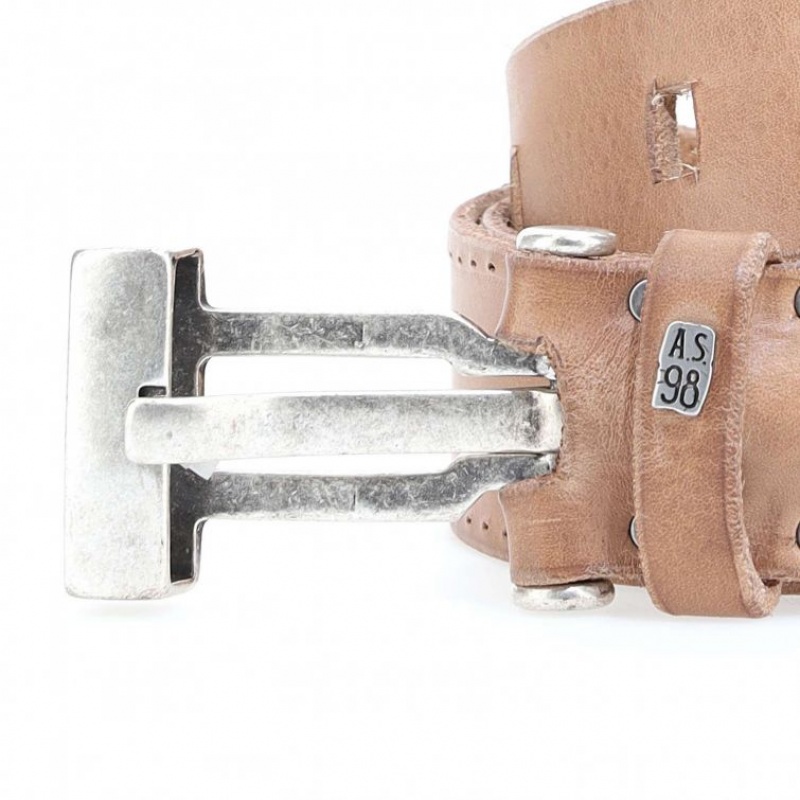 Cinturones A.S.98 Kam Unisex Kaki Claro | ES-PXB492053
