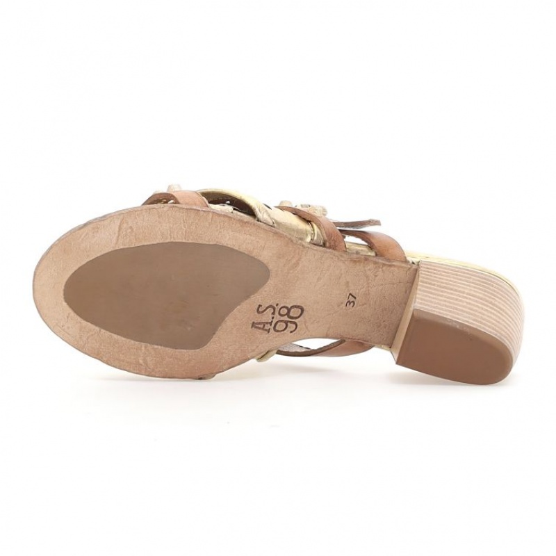 Sandalias A.S.98 Adamina Mujer Doradas | ES-DOV749061
