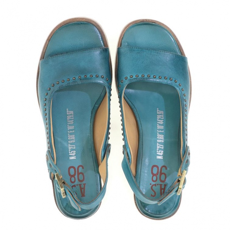 Sandalias A.S.98 Angie Mujer Verde | ES-UVX503694