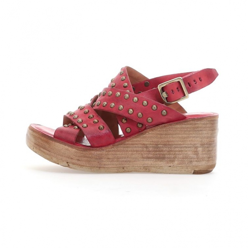 Sandalias A.S.98 Normand Mujer Rojas Oscuro | ES-DIB749853