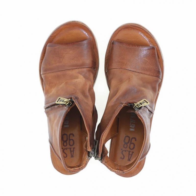 Sandalias A.S.98 Nowell Mujer Kaki | ES-CLG297540