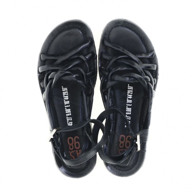 Sandalias A.S.98 Rylee Mujer Negras | ES-GWC096841