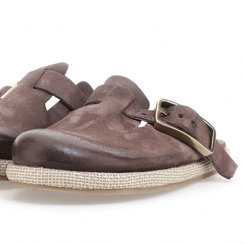 flat shoes A.S.98 Mules Mike Hombre Marrones | ES-FUP013825